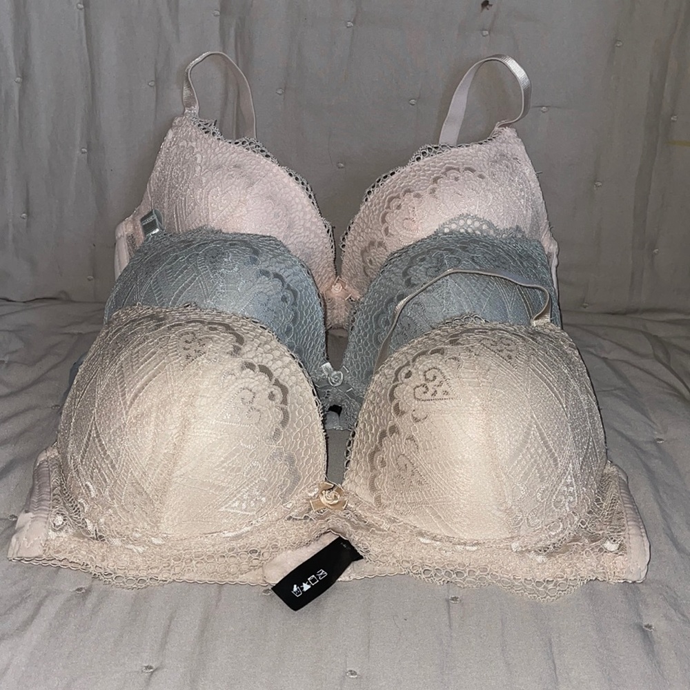 Three lace women’s push up bras